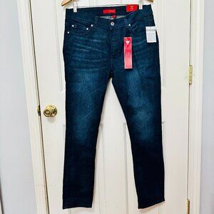 GUESS MIAMI KEYSTONE MEDIUM RISE DARK WASH CLASSIC SKINNY FIT JEANS 34X30 $108